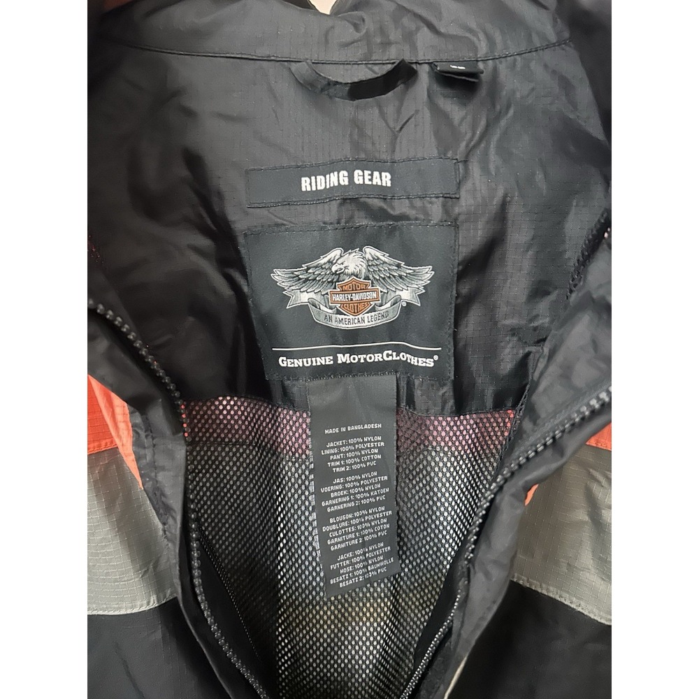 Harley Davidson XL Black Zip Snap Wind Breaker Jacket